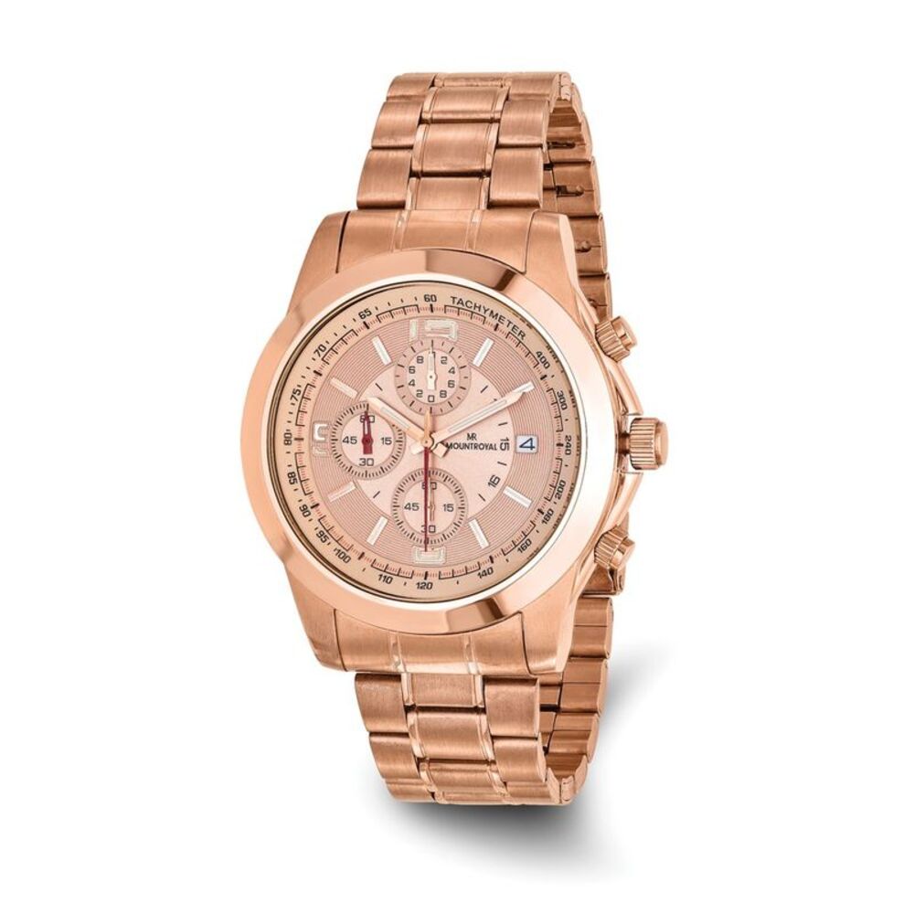 Mountroyal Mens IP Rose-plated Chronograph Watch